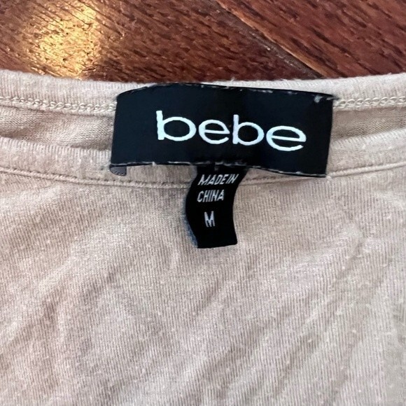 Bebe mocha and sheer white top size medium - Picture 4 of 4